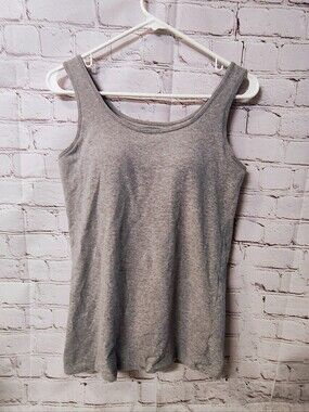 Duluth Trading Co. Women's No Yank Bra Tank Medium Heather Grey